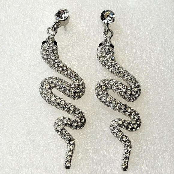 Snake Crystal Drop Earring - Picture 1 of 9